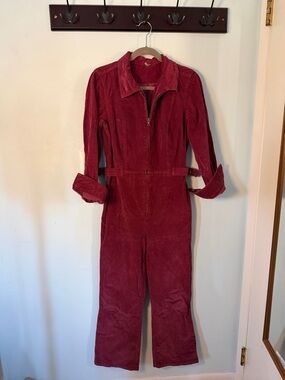 Free people Burgundy Corduroy Jumpsuit